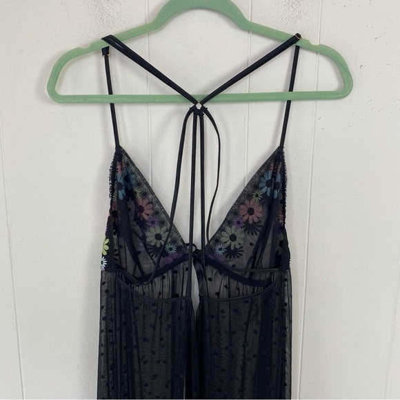 Savage Fenty Free Spirit Floral Embroidery Night Slip Women’s 1X Black Strappy - Picture 12 of 16